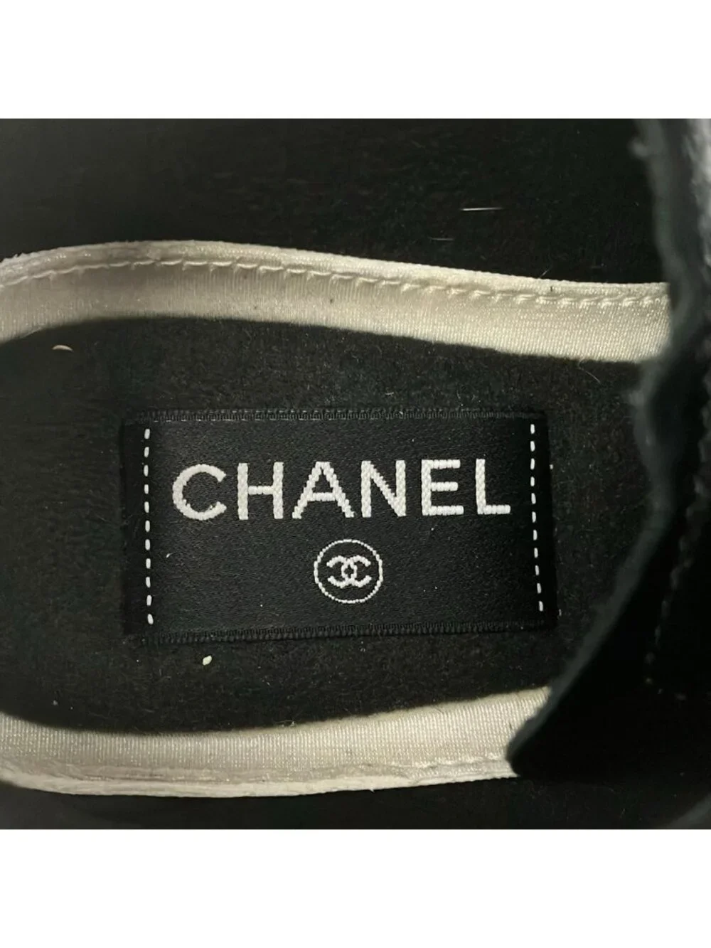 Chanel Sneakers Black Brown CC Logo Leather